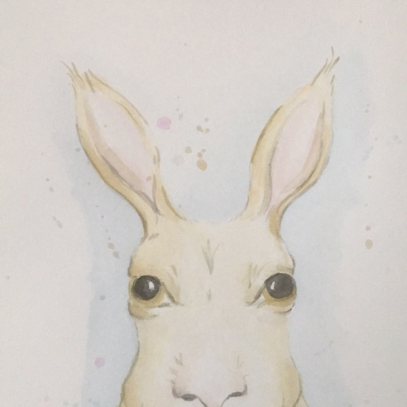 Original Watercolor/ cute bunny on mix media paper - Picture 3 of 6